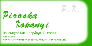 piroska kopanyi business card